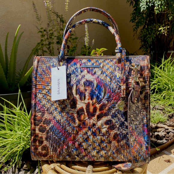 BRAHMIN CAROLINE TRENDSETTER MELBOURNE EMBOSSED LEATHER NWT - Picture 1 of 13